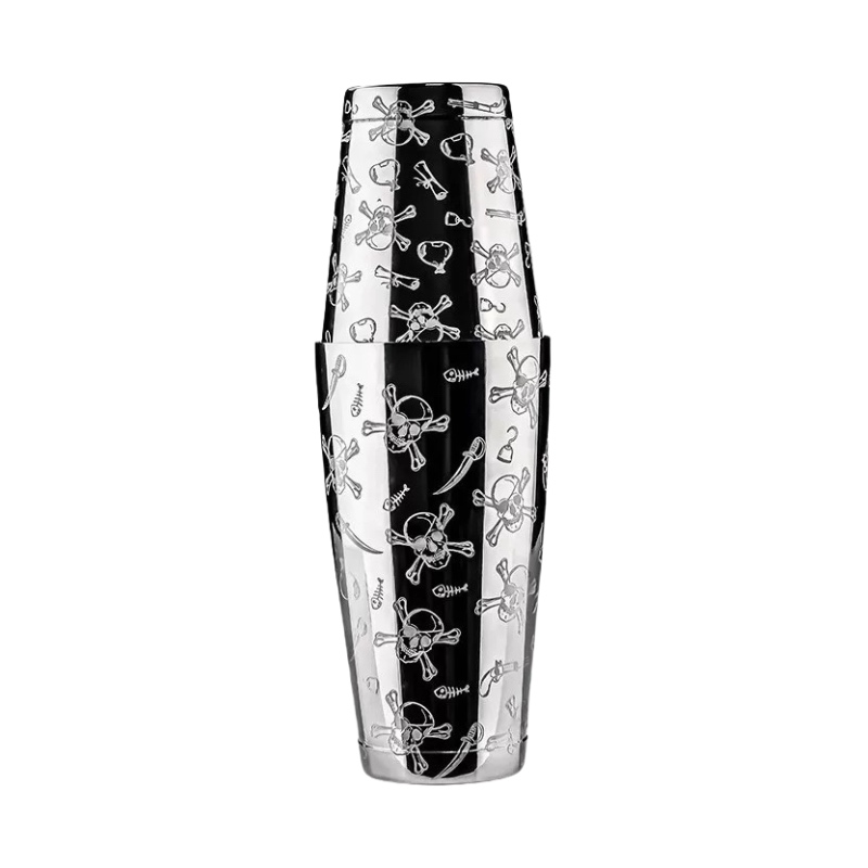 Gothic Bone-Etched Boston Shaker Set