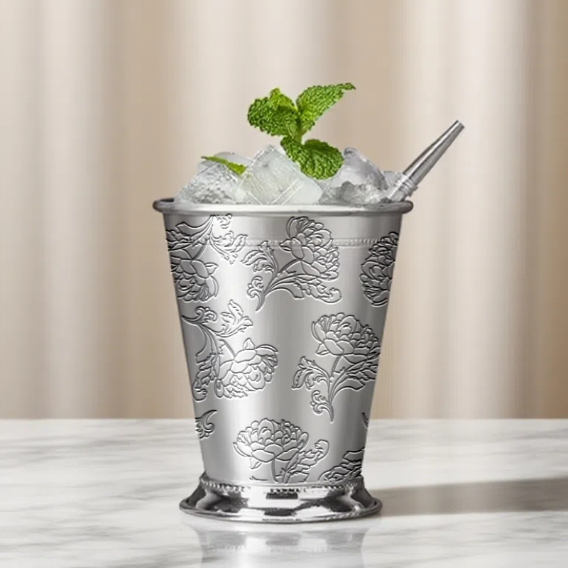 Peony Etched Mint Julep Cup | 400ml 