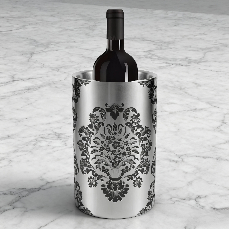 Ornamental Ice Bucket (Black) | 1.5L Double Wall