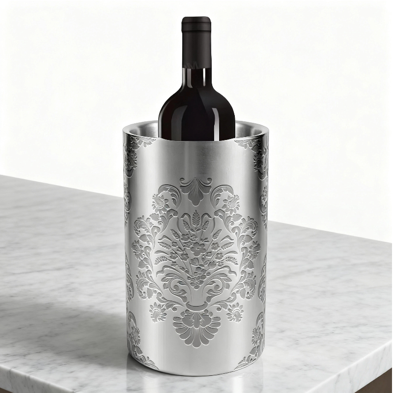 Ornamental Ice Bucket (Sliver) | 1.5L Double Wall