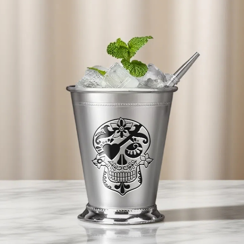 Large Skull Etched Mint Julep Cup | 400ml 