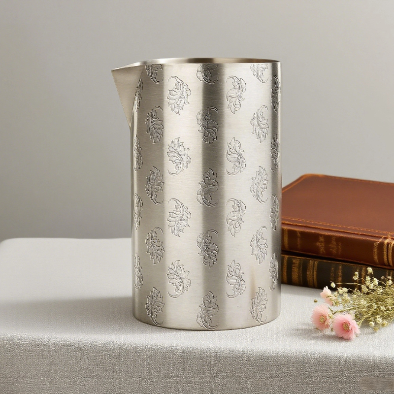 Floral Elegance Etched Mixing Tin