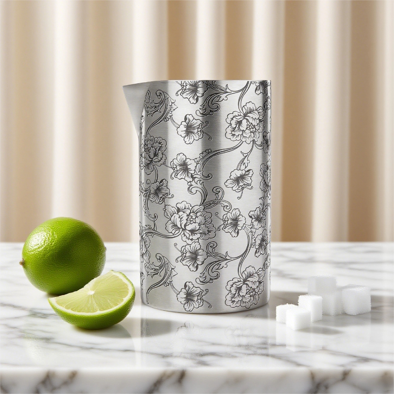 Floral Vine Etched Mixing Tin