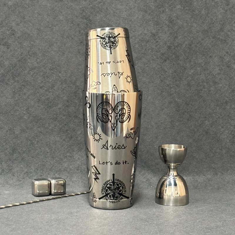 Aries Etched Boston Shaker Set | Zodiac Series