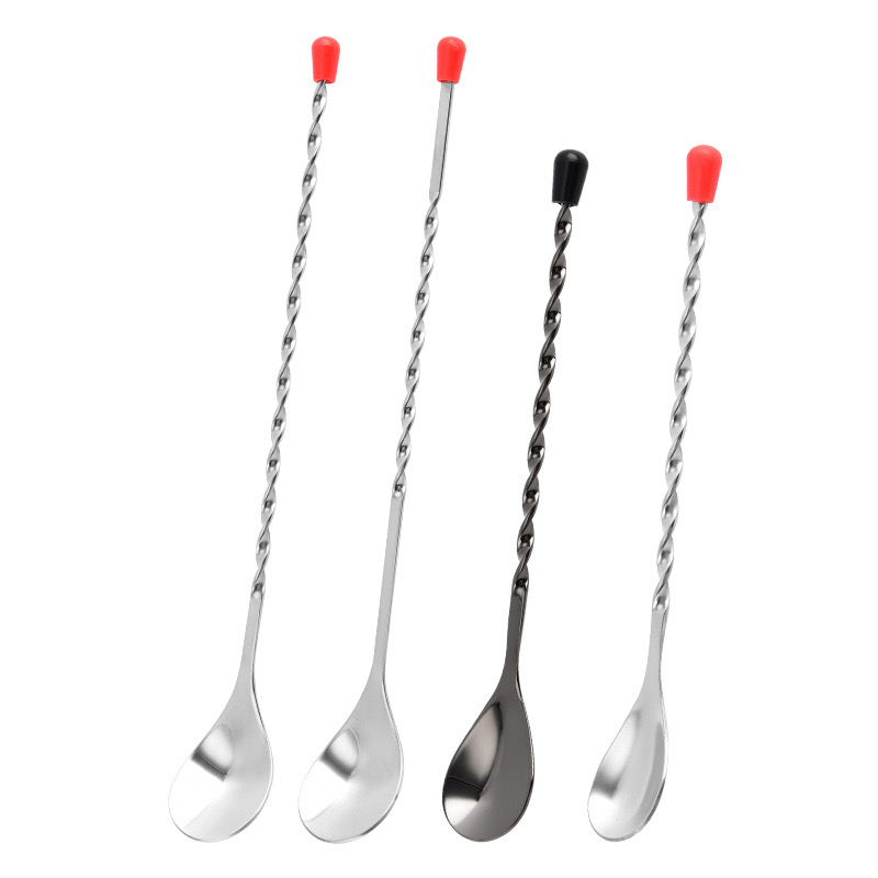 Bar Spoon Set with Removable Red Tip