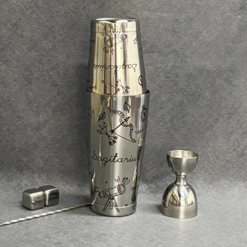 Sagittarius Etched Boston Shaker Set | Zodiac Series