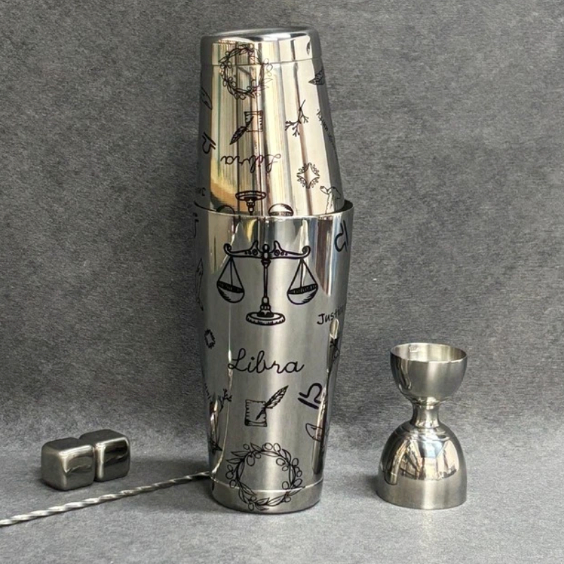 Libra Etched Boston Shaker Set | Zodiac Series