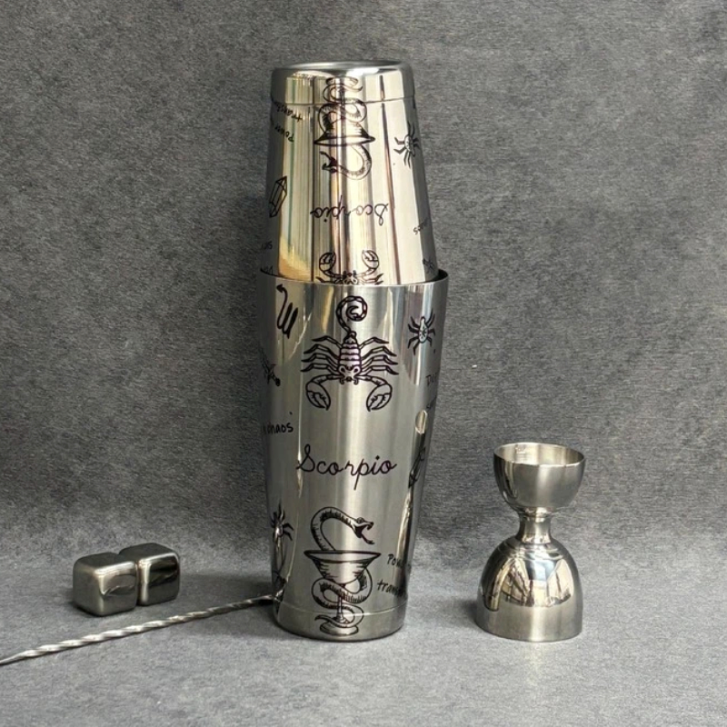 Scorpio Etched Boston Shaker Set | Zodiac Series