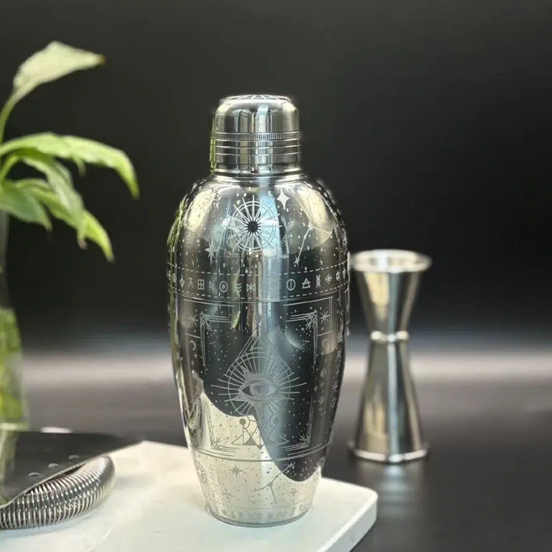 Exclusive cosmic starry etched 3-Piece cobbler shaker