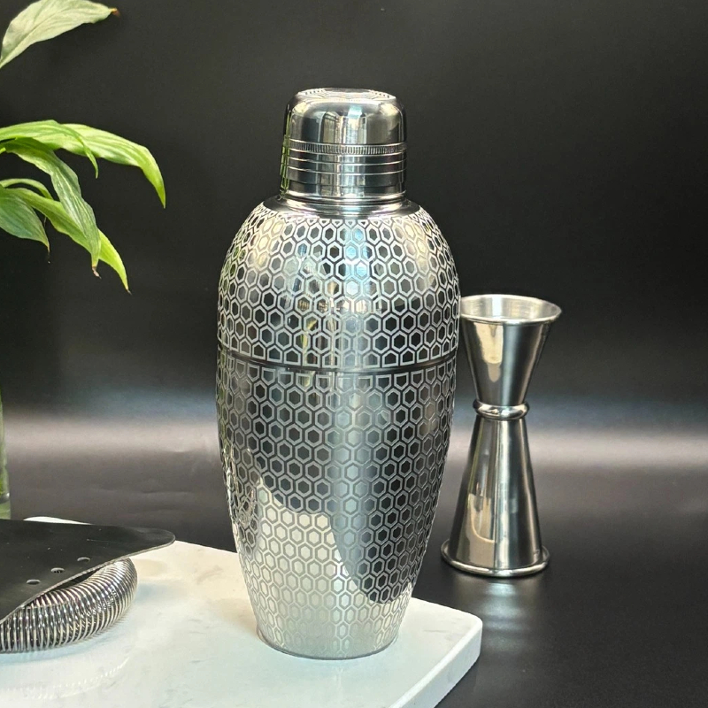 Honeycomb etched 3-Piece cobbler shaker