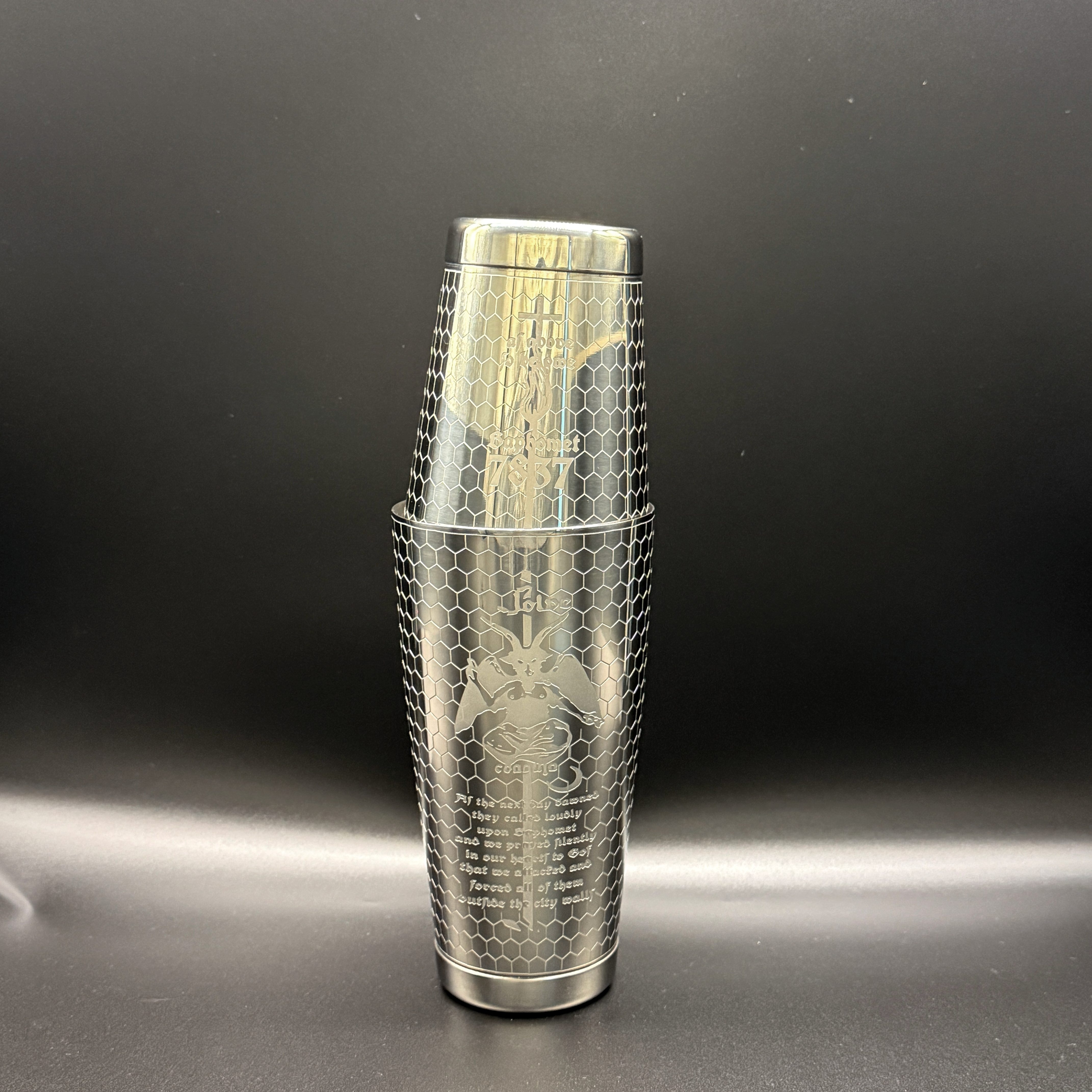Subculture honeycomb ripple Boston cocktail shaker | Silver