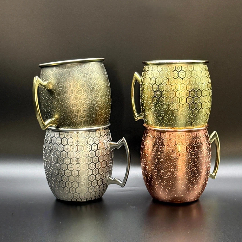 Mystic Symbol Honeycomb Etched Moscow Mule Mug