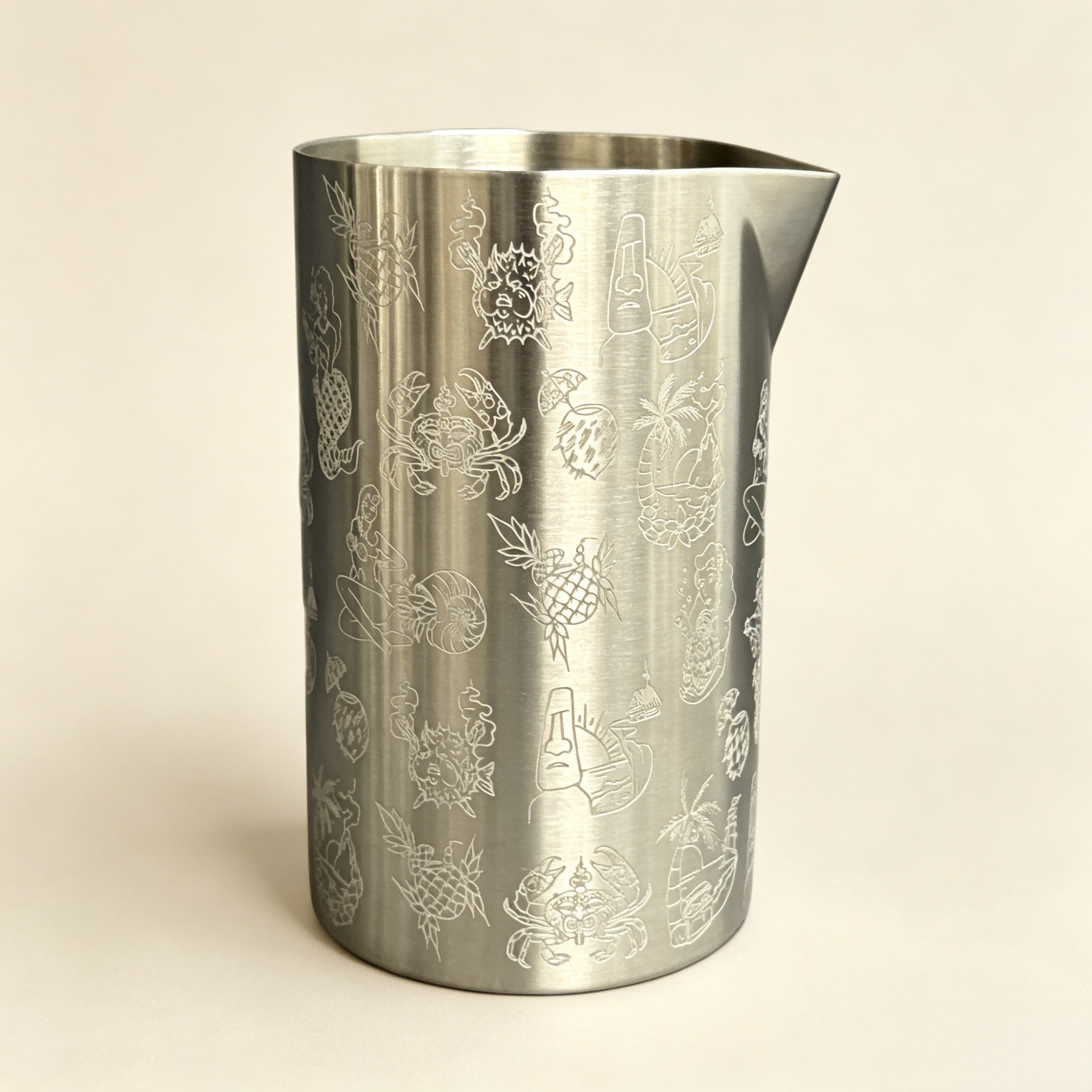 Island Beach Pattern Etched Mixing Tin