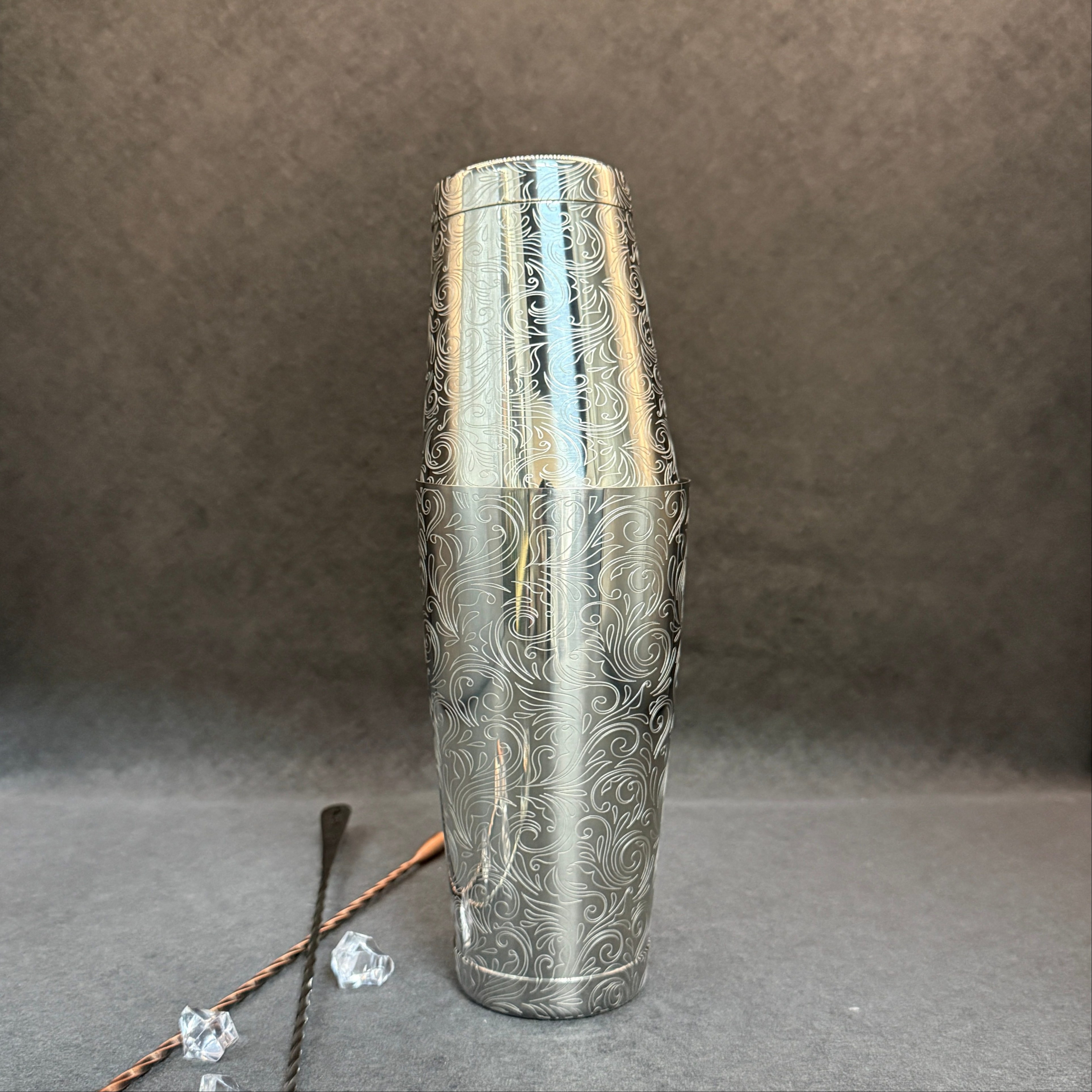 Wind Wave Pattern Boston Shaker丨Silver